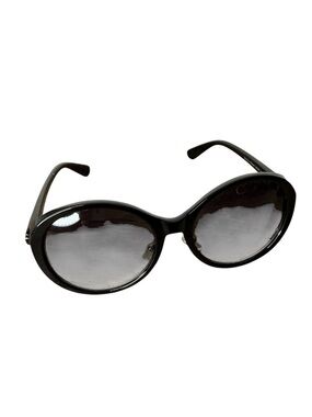 SIMON CHANG Oversized Black Frame Sunglasses Round Hollywood Glam